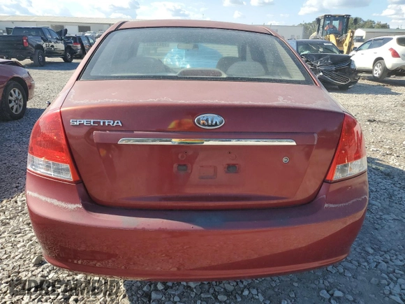 2009 Kia Spectra EX with VIN KNAFE221595630820, listed as a Copart auction lot 72431004 with 136,469 mi miles and Salvage Title. Bid and sale history available at carsss.com. Image 6.