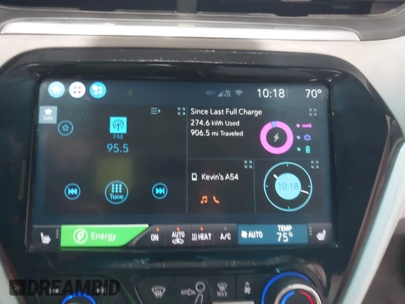 2019 Chevrolet Bolt EV Premier with VIN 1G1FZ6S09K4106306, listed as a IAAI auction lot 41947642 with 90,952 mi miles and . Bid and sale history available at DreamBid. Image 18.