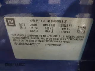 2014 Chevrolet Sonic LTZ with VIN 1G1JE5SB5E4226187, listed as a IAAI auction lot 41521689 with 73,325 mi miles. Bid and sale history available at carsss.com. Image 9.