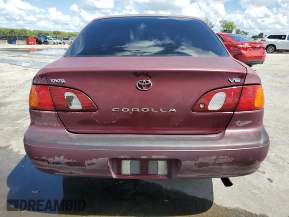 1998 Toyota Corolla VE with VIN 1NXBR12E5WZ041539, listed as a Copart auction lot 61736825 with Not provided miles and Salvage title. Bid and sale history available at DreamBid. Image 6.