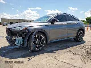 2022 Infiniti QX55 Essential with VIN 3PCAJ5K36NF112493, listed as a Copart auction lot 58420485 with 53,993 mi miles and Salvage title. Bid and sale history available at DreamBid. Image 1.