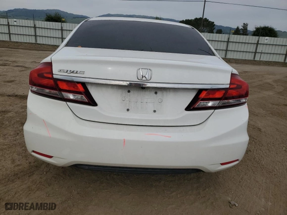 2013 Honda Civic Sdn LX with VIN 19XFB2F59DE213416, listed as a Copart auction lot 53477085 with 69,753 mi miles and Salvage Title. Bid and sale history available at carsss.com. Image 6.