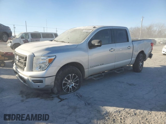 2020 Nissan Titan Platinum Reserve with VIN 1N6AA1EFXLN511854, listed as a Copart auction lot 83450044 with 75,894 mi miles and Salvage title. Bid and sale history available at DreamBid. Image 1.