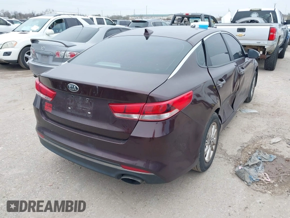 2017 Kia Optima LX with VIN 5XXGT4L37HG164861, listed as a IAAI auction lot 41624517 with 173,356 mi miles. Bid and sale history available at carsss.com. Image 4.