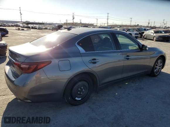 2021 Infiniti Q50 Pure with VIN JN1EV7AP6MM703597, listed as a Copart auction lot 46808815 with 53,490 mi miles and Salvage title. Bid and sale history available at DreamBid. Image 3.