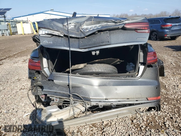 2019 Audi A4 Prestige with VIN WAUFNAF42KN012469, listed as a Copart auction lot 43100054 with 0 mi miles and Salvage Title. Bid and sale history available at carsss.com. Image 6.
