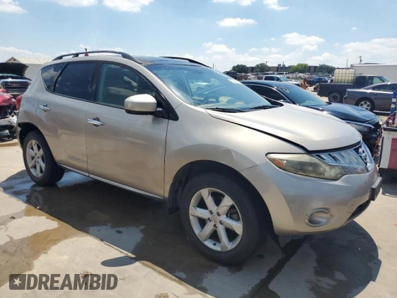 2009 Nissan Murano SL with VIN JN8AZ18U69W028777, listed as a Copart auction lot 58636174 with 193,767 mi miles and Salvage Title. Bid and sale history available at carsss.com. Image 4.