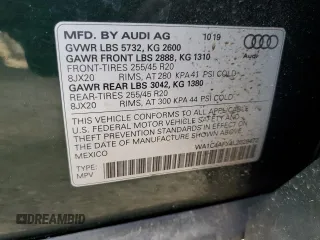 2020 Audi SQ5 Prestige with VIN WA1C4AFY4L2028472, listed as a Copart auction lot 87505895 with 47,997 mi miles and Salvage Title. Bid and sale history available at DreamBid. Image 13.