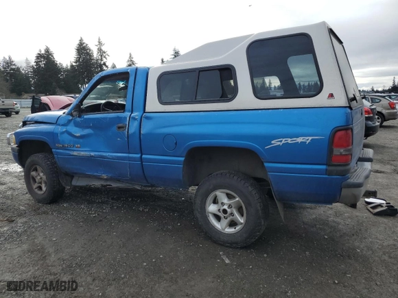 1998 Dodge Ram 1500 with VIN 1B7HF16Z2WS627647, listed as a Copart auction lot 46144705 with 212,532 mi miles and Salvage Title. Bid and sale history available at carsss.com. Image 2.