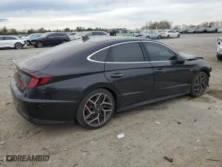2021 Hyundai Sonata N Line with VIN 5NPEK4JC8MH124655, listed as a Copart auction lot 52017045 with 31,914 mi miles and Clean Title. Bid and sale history available at carsss.com. Image 3.
