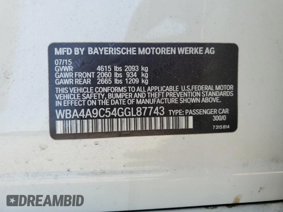 2016 BMW 4 Series 428i с VIN WBA4A9C54GGL87743, выставлен на аукционе Copart как лот 59174385 с пробегом 165 248 миль миль и Чистый • Clean title. История ставок и продаж доступна на DreamBid. Изображение 12.