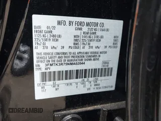 2022 Ford Mustang Mach-E Premium with VIN 3FMTK3R75NMA02044, listed as a IAAI auction lot 41716908 with 34,871 mi miles and . Bid and sale history available at DreamBid. Image 9.