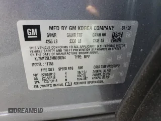2021 Chevrolet TrailBlazer RS with VIN KL79MTSL6MB020054, listed as a Copart auction lot 67673364 with 32,534 mi miles and Salvage Title. Bid and sale history available at DreamBid. Image 14.