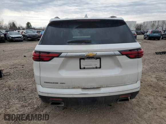 2023 Chevrolet Traverse High Country with VIN 1GNEVNKW8PJ318742, listed as a Copart auction lot 53361995 with 26,687 mi miles and Salvage title. Bid and sale history available at DreamBid. Image 6.