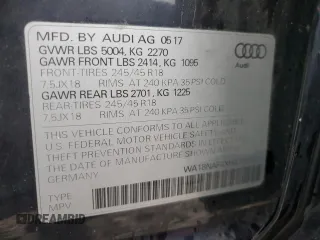 2017 Audi allroad Premium Plus with VIN WA18NAF4XHA181502, listed as a Copart auction lot 44098244 with 106,849 mi miles. Bid and sale history available at carsss.com. Image 12.
