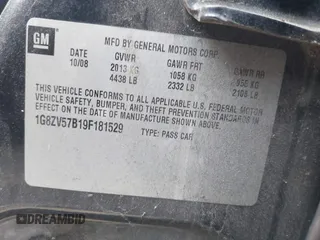 2009 Saturn Aura XR z VIN 1G8ZV57B19F181529, wystawiony jako IAAI lot #41865101 z przebiegiem 214 984 mil mil oraz . Historia ofert i sprzedaży dostępna na DreamBid. Obrazek 9.