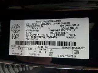 2019 Ford F-150 XL с VIN 1FTEW1EP8KFB22895, выставлен на аукционе Copart как лот 54228595 с пробегом 128 905 миль миль и Чистый • Clean title. История ставок и продаж доступна на DreamBid. Изображение 12.