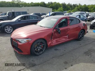2018 Alfa Romeo Giulia Ti Sport with VIN ZARFAEEN8J7568018, listed as a Copart auction lot 58394105 with Not provided miles and Salvage title. Bid and sale history available at DreamBid. Image 1.
