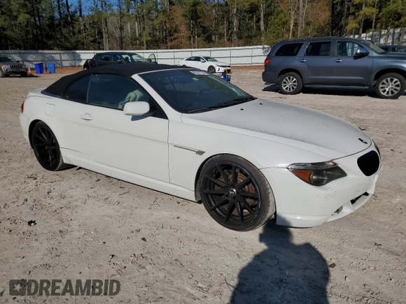 2007 BMW 6 Series 650i with VIN WBAEK13517CN80698, listed as a Copart auction lot 83331764 with 122,563 mi miles and Clean Title. Bid and sale history available at DreamBid. Image 4.
