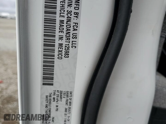 2024 Jeep Compass Sport с VIN 3C4NJDAN3RT125983, выставлен на аукционе Copart как лот 54887065 с пробегом 13 030 миль миль и Списание • Salvage title. История ставок и продаж доступна на DreamBid. Изображение 13.