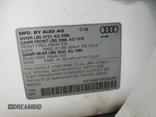 2019 Audi SQ5 Premium Plus with VIN WA1B4AFY3K2020857, listed as a Copart auction lot 39372154 with 55,164 mi miles and . Bid and sale history available at DreamBid. Image 14.