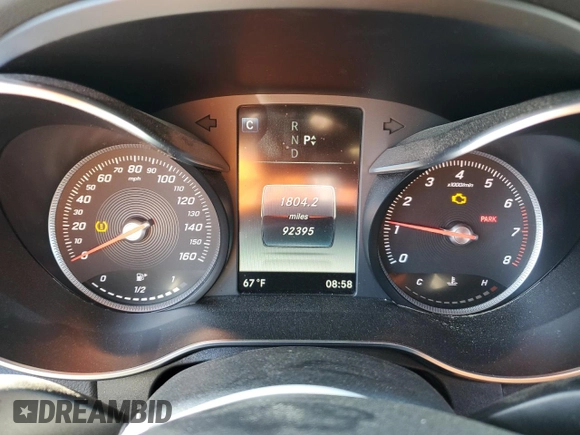 2018 Mercedes-Benz C with VIN 55SWF4JB0JU263980, listed as a Copart auction lot 50843375 with 92,395 mi miles and Salvage Title. Bid and sale history available at carsss.com. Image 9.