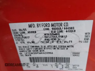 2006 Ford Super Duty F-250 XL with VIN 1FTSW20P36EA35904, listed as a Copart auction lot 43701275 with 204,676 mi miles and Salvage Title. Bid and sale history available at carsss.com. Image 12.