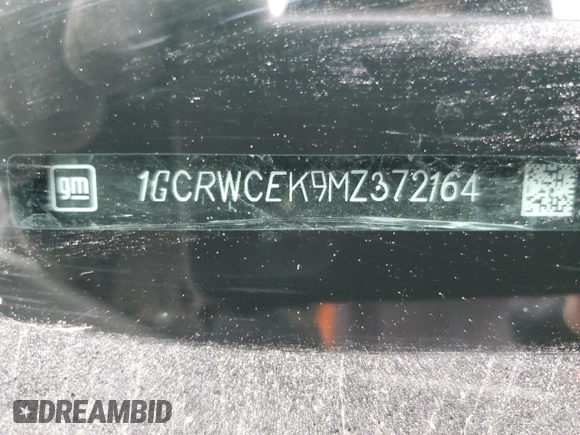 2021 Chevrolet Silverado 1500 LT with VIN 1GCRWCEK9MZ372164, listed as a Copart auction lot 44400145 with Not Provided miles and Clean Title. Bid and sale history available at DreamBid. Image 13.