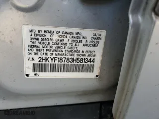 2003 Honda Pilot EX with VIN 2HKYF18783H581344, listed as a Copart auction lot 73481804 with 199,312 mi miles and Salvage Title. Bid and sale history available at carsss.com. Image 14.