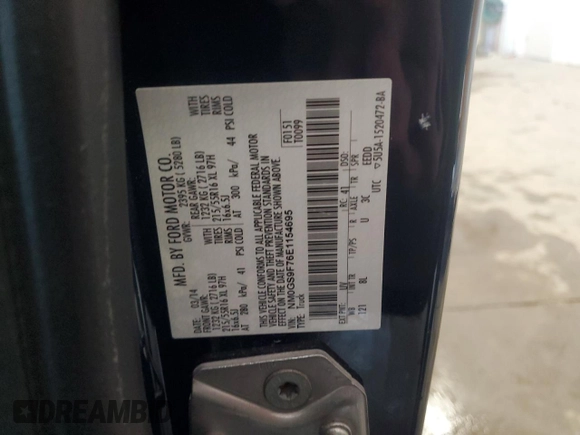 2014 Ford Transit Connect XLT with VIN NM0GS9F76E1154695, listed as a Copart auction lot 59864405 with 37,290 mi miles and Non repairable. Bid and sale history available at DreamBid. Image 14.