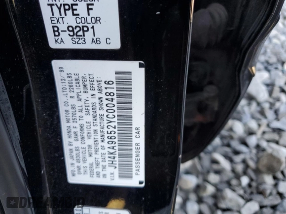 2000 Acura RL with VIN JH4KA9652YC004816, listed as a Copart auction lot 53718725 with Not Provided miles and Salvage Title. Bid and sale history available at DreamBid. Image 12.
