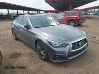 2019 Infiniti Q50 RED SPORT 400 with VIN JN1FV7AP0KM760153, listed as a IAAI auction lot 41895981 with 62,070 mi miles. Bid and sale history available at carsss.com. Image 1.