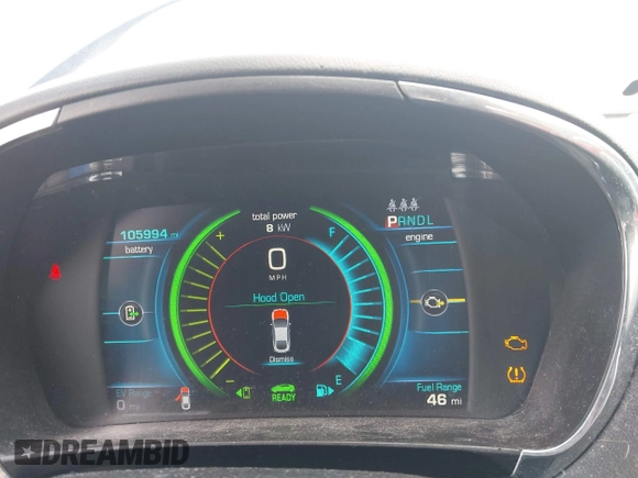 2016 Chevrolet Volt Premier with VIN 1G1RD6S55GU140130, listed as a IAAI auction lot 41677296 with 105,994 mi miles. Bid and sale history available at carsss.com. Image 7.