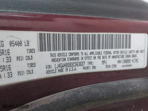 2003 Jeep Grand Cherokee Laredo with VIN 1J4GW48S83C563627, listed as a IAAI auction lot 41910225 with 150,264 mi miles. Bid and sale history available at carsss.com. Image 9.