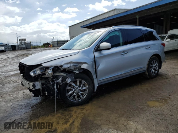 2014 Infiniti QX60 with VIN 5N1AL0MM1EC507970, listed as a Copart auction lot 49185145 with 110,073 mi miles and Salvage Title. Bid and sale history available at carsss.com. Image 1.