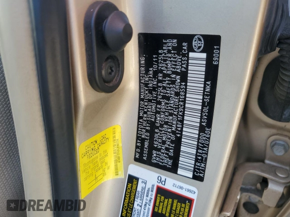 2012 Toyota Camry L with VIN 4T4BF1FK9CR168594, listed as a Copart auction lot 48526465 with 245,352 mi miles and Salvage Title. Bid and sale history available at DreamBid. Image 13.