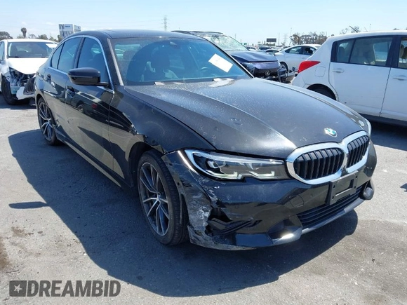 2019 BMW 3 Series 330i xDrive with VIN WBA5R7C5XKAJ78505, listed as a IAAI auction lot 41955059 with 53,216 mi miles. Bid and sale history available at carsss.com. Image 1.