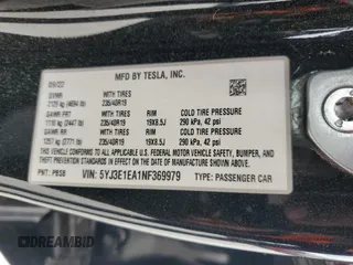 2022 Tesla Model 3 with VIN 5YJ3E1EA1NF369979, listed as a Copart auction lot 51351785 with 0 mi miles and Salvage Title. Bid and sale history available at carsss.com. Image 12.