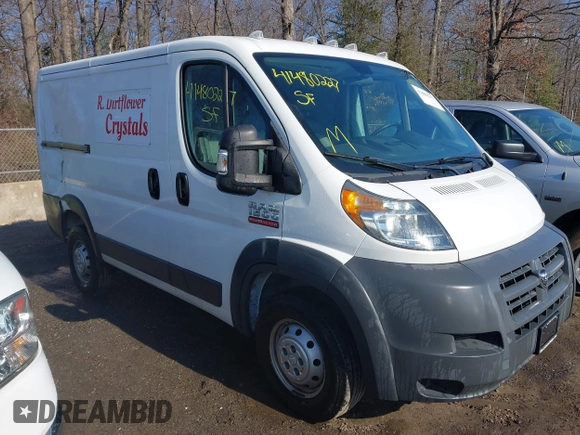 2017 Ram ProMaster Cargo with VIN 3C6TRVNG7HE514346, listed as a IAAI auction lot 41480227 with 36,722 mi miles. Bid and sale history available at carsss.com. Image 1.