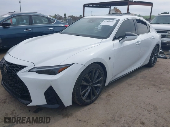 2023 Lexus IS with VIN JTHGZ1B23P5069379, listed as a IAAI auction lot 41810913 with 24,529 mi miles. Bid and sale history available at carsss.com. Image 2.