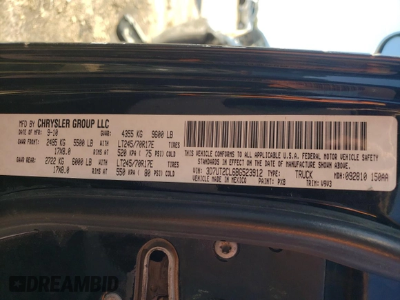 2011 Ram 2500 SLT z VIN 3D7UT2CL6BG523912, wystawiony jako Copart lot #78353294 z przebiegiem 269 088 mil mil oraz Szkoda całkowita • Salvage title. Historia ofert i sprzedaży dostępna na DreamBid. Obrazek 12.