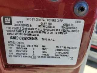 2002 Chevrolet Tahoe LS with VIN 1GNEC13V32R280495, listed as a Copart auction lot 88474735 with 294,969 mi miles and Salvage Title. Bid and sale history available at carsss.com. Image 13.