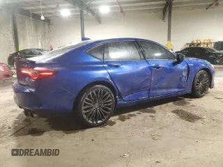 2021 Acura TLX Type S with VIN 19UUB7F0XMA000990, listed as a Copart auction lot 86567024 with 23,901 mi miles and Salvage Title. Bid and sale history available at carsss.com. Image 3.