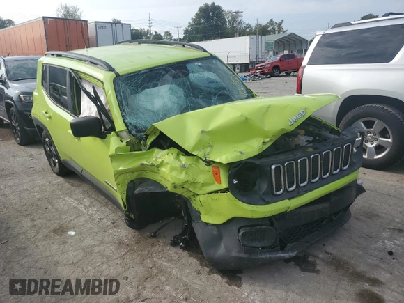 2017 Jeep Renegade Sport with VIN ZACCJBAB4HPE92950, listed as a Copart auction lot 70692164 with 81,681 mi miles and Salvage Title. Bid and sale history available at DreamBid. Image 4.