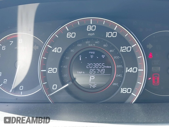 2015 Honda Accord Sport with VIN 1HGCR2F52FA029201, listed as a IAAI auction lot 42135014 with 203,855 mi miles and . Bid and sale history available at DreamBid. Image 7.