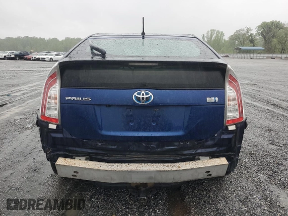 2013 Toyota Prius One with VIN JTDKN3DU1D0341471, listed as a Copart auction lot 52001815 with 207,181 mi miles and Salvage Title. Bid and sale history available at carsss.com. Image 6.