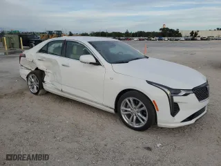 2025 Cadillac CT4 Luxury with VIN 1G6DA5RKXS0102590, listed as a Copart auction lot 76443224 with 791 mi miles and Salvage Title. Bid and sale history available at carsss.com. Image 4.