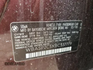 2011 BMW 5 Series GT 535i xDrive with VIN WBASP2C5XBC337779, listed as a Copart auction lot 76316594 with 105,600 mi miles and Salvage Title. Bid and sale history available at carsss.com. Image 13.