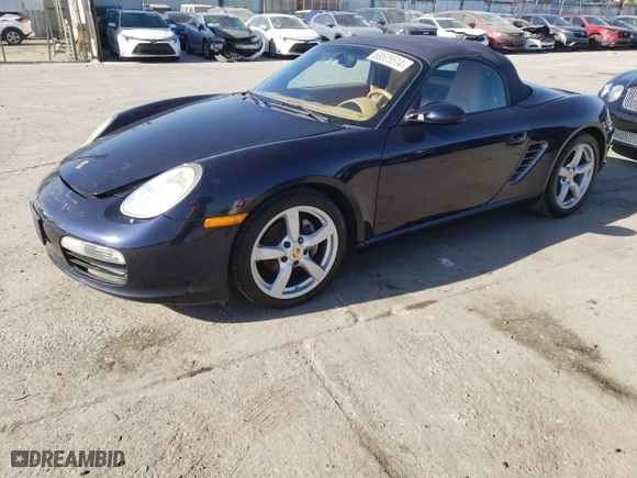 2007 Porsche Boxster with VIN WP0CA29887U711673, listed as a Copart auction lot 77713664 with 49,854 mi miles and Salvage Title. Bid and sale history available at carsss.com. Image 1.