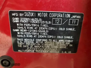 2012 Suzuki Grand Vitara Premium with VIN JS3TD0D26C4101667, listed as a Copart auction lot 82026594 with 138,961 mi miles and Salvage Title. Bid and sale history available at carsss.com. Image 15.